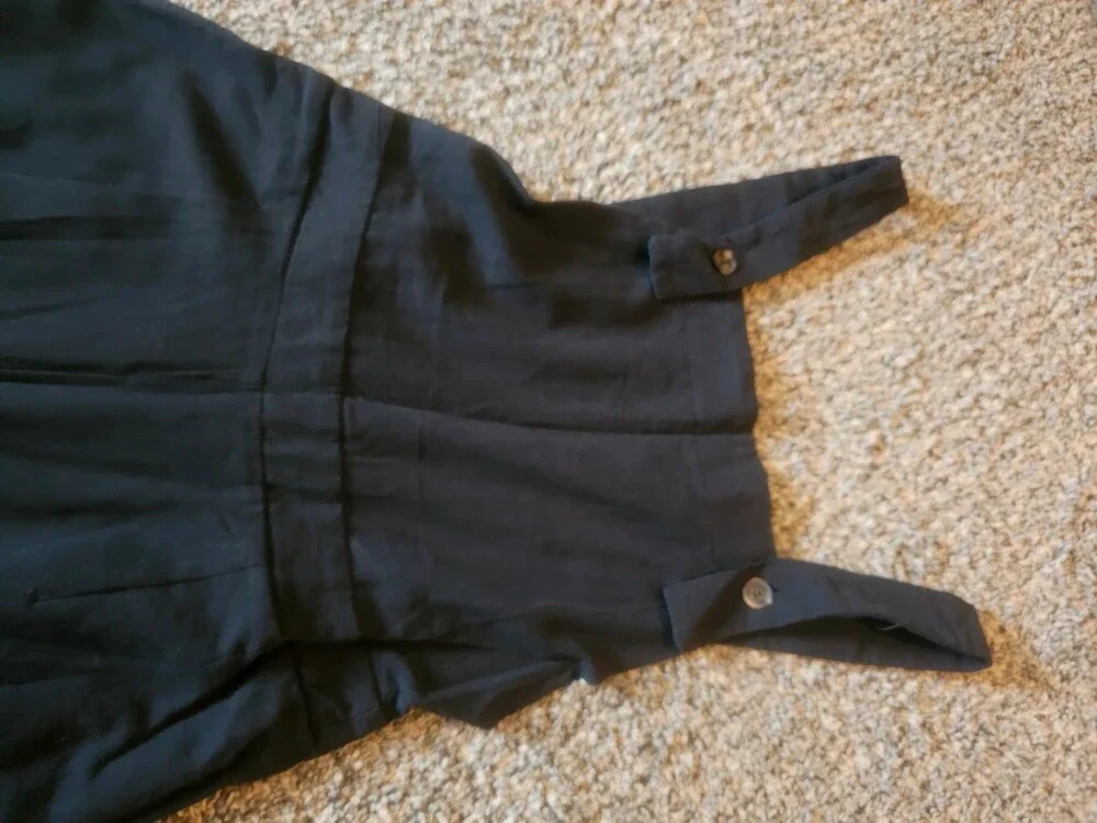 NWOT Black Wide-Leg Overalls Jumpsuit Size M Casual Zipper Back